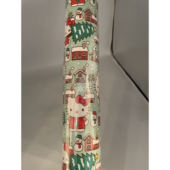 NEW HELLO KITTY Christmas Holiday GIFT Wrapping Paper 110 Sq Ft HTF! - Picture 2 of 5